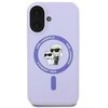 Karl Lagerfeld KLHMP16MSCMKCRHU Apple iPhone 16 Plus 6.7" dėklas telefonui violetinės spalvos hardcase Silicone Karl&Choupette Ring MagSafe