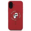 Karl Lagerfeld KLHMP16MSCMKCRHR Apple iPhone 16 Plus 6.7" dėklas telefonui raudonos spalvos hardcase Silicone Karl&Choupette Ring MagSafe