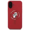 Karl Lagerfeld dėklas skirtas Apple iPhone 16, suderinamas su MagSafe KLHMP16SSCMKCRHR (silikono KC korpuso žiedas), raudonas