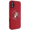 Karl Lagerfeld dėklas skirtas Apple iPhone 16, suderinamas su MagSafe KLHMP16SSCMKCRHR (silikono KC korpuso žiedas), raudonas
