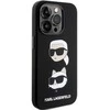 Dėklas Karl Lagerfeld KLHCP15LSDHKCNK IPHONE 15 PRO 6.1 "Juodas/Juodas SILICONE KARL & CHUPETTE HEAD