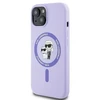 Karl Lagerfeld silikoninis Karl&Choupette Heads Ring MagSafe iPhone 15 - dėklas telefonui violetinės spalvos