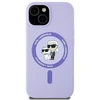 Karl Lagerfeld silikoninis Karl&Choupette Heads Ring MagSafe iPhone 15 - dėklas telefonui violetinės spalvos