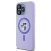 Karl Lagerfeld silikoninis Karl&Choupette Heads Ring MagSafe Apple iPhone 15 Pro Max - dėklas telefonui violetinės spalvos