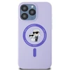 Karl Lagerfeld silikoninis Karl&Choupette Heads Ring MagSafe Apple iPhone 15 Pro Max - dėklas telefonui violetinės spalvos