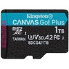 „Kingston Technology 1TB Micro SDXC Canvas Go Plus Gen4 200R A2 U3“ atminties kortelė be ADP