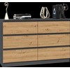 Top E Shop Baldų Komoda - Topeshop M6 120 Antracito Spalvos