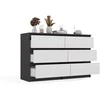 Top E Shop M6 MALWA CHEST OF DRAWERS 120 CM 6 DRAWERS ANTHRACITE/Baltas