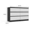 Top E Shop M6 MALWA CHEST OF DRAWERS 120 CM 6 DRAWERS ANTHRACITE/Baltas