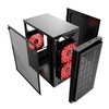 GEMBIRD CCC-FORNAX-950R Žaidimų dizaino PC dėklas 3 x 12 cm ventiliatoriai raudona
