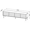 Cama Meble Cama CORTINA 4D TV cabinet 200x40x55 juodas