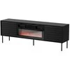 Cama Meble Cama CORTINA TV cabinet 180x40x60 juodas + juodas fireplace