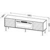 Cama Meble Cama CORTINA TV cabinet 180x40x60 juodas + juodas fireplace