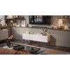 Laikiklis Cama Meble Cama FELLINI TV spintelė 150x40x52 kašmyro + alyvuotas ąžuolo stalviršis