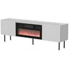 Laikiklis Cama Meble Cama LUCCA TV cabinet 180x40x59 baltas + juodas fireplace