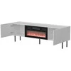 Laikiklis Cama Meble Cama LUCCA TV cabinet 180x40x59 baltas + juodas fireplace
