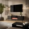 Cama Meble Cama LUCCA TV cabinet 180x40x59 juodas + juodas fireplace