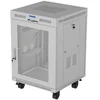 19" 15U 600 × 800 Pilkas FLOOR-STANDING RACK CABINET WITH PERFORATED DOOR AND LCD, LANBERG (FLAT PACK)