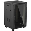 19" 18U 600 × 600 Juodas FLOOR-STANDING RACK CABINET WITH GLASS DOOR, LANBERG (FLAT PACK)