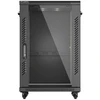 19" 18U 600 × 600 Juodas FLOOR-STANDING RACK CABINET WITH GLASS DOOR, LANBERG (FLAT PACK)