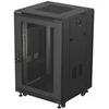 19" 18U 600 × 600 Juodas FLOOR-STANDING RACK CABINET WITH PERFORATED DOOR, LANBERG (FLAT PACK)