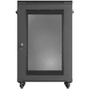 19" 18U 600 × 600 Juodas FLOOR-STANDING RACK CABINET WITH PERFORATED DOOR, LANBERG (FLAT PACK)