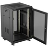 19" 18U 600 × 600 Juodas FLOOR-STANDING RACK CABINET WITH PERFORATED DOOR, LANBERG (FLAT PACK)