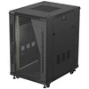 19" 18U 600 × 800 Juodas FLOOR-STANDING RACK CABINET WITH GLASS DOOR, LANBERG (FLAT PACK)
