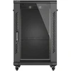 19" 18U 600 × 800 Juodas FLOOR-STANDING RACK CABINET WITH GLASS DOOR, LANBERG (FLAT PACK)