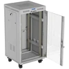 19" 22U 600 × 600 Pilkas FLOOR-STANDING RACK CABINET WITH GLASS DOOR AND LCD, LANBERG (FLAT PACK)