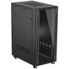 19" 27U 600 × 1000 Juodas FLOOR-STANDING RACK CABINET WITH GLASS DOOR, LANBERG (FLAT PACK)