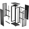 19" 27U 600 × 1000 Juodas FLOOR-STANDING RACK CABINET WITH PERFORATED DOOR, LANBERG (FLAT PACK)