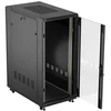 19" 27U 600 × 1000 Juodas FLOOR-STANDING RACK CABINET WITH GLASS DOOR, LANBERG (FLAT PACK)