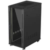19" 27U 600 × 1000 Juodas FLOOR-STANDING RACK CABINET WITH GLASS DOOR, LANBERG (FLAT PACK)