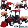 Jokomisiada Large electric TRACTOR battery operated for children trailer bucket PA0320