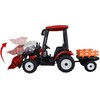 Jokomisiada Large electric TRACTOR battery operated for children trailer bucket PA0320