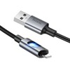 LED laidas USB A į Lightning Hoco 2,4A 1,2 m U144 juodas