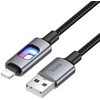 LED laidas USB A į Lightning Hoco 2,4A 1,2 m U144 juodas