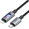 LED Cable USB C to Lightning Hoco PD 27W 1,2 m U144 juodas