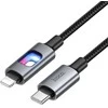 LED laidas USB C - Lightning Hoco PD 27W 1,2 m U144 juodas