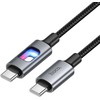 LED Cable USB C to USB C Hoco 3A 60W 1,2 m U144 juodas