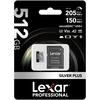 Atminties kortelė Lexar Micro SDXC Professional Sidabrinis Plus UHS-I/U3/A2/4K R205/W150 (V30) 512GB