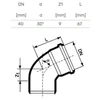 Magnaplast Elbow internal D40x30 PP