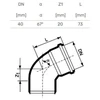 Magnaplast Elbow internal D40x67 PP