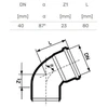 Magnaplast Elbow internal D40x87° PP