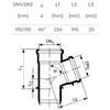 Magnaplast Vidaus kanalizacijos trišakis Ultra dB, Ø 110 / 110 mm, 45°