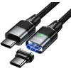 Magnetic Cable USB C to USB C Hoco QC3.0 PD 5A 240W 1,2 m U159 juodas