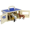 Marka Niezdefiniowana - Wooden stable + 6 horse figures FARMA Breyer Horses ZA6720