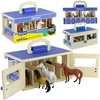 Marka Niezdefiniowana - Wooden stable + 6 horse figures FARMA Breyer Horses ZA6720