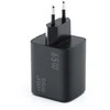 BlueStar Telefono įkroviklis Blue Star GaN 2 x USB C + USB A QC4.0 PD 4A 65W VT-43 juodas
